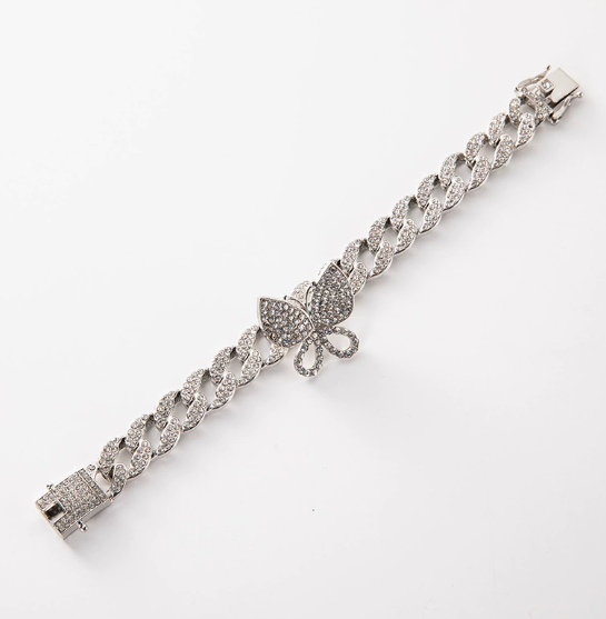 Iced-Out Butterfly Cuban Link Necklace