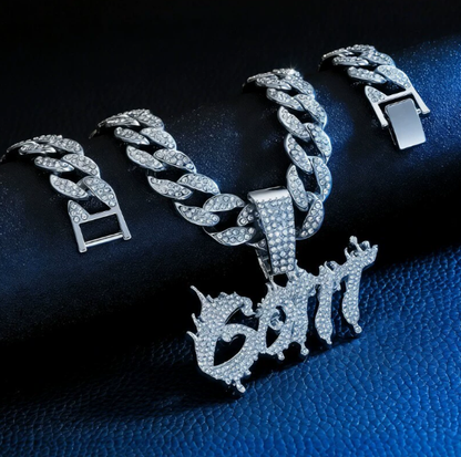 Flame “GOTT” Iced Cuban Pendant Chain