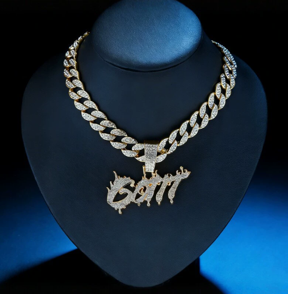 Flame “GOTT” Iced Cuban Pendant Chain
