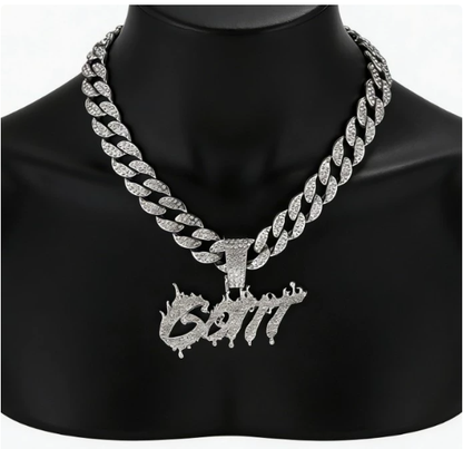 Flame “GOTT” Iced Cuban Pendant Chain