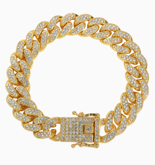 13mm full-diamond Cuban-style ankle chain