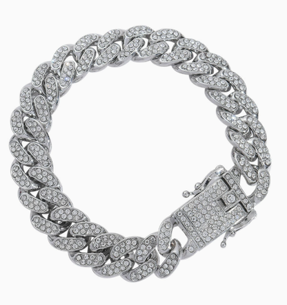13mm full-diamond Cuban-style ankle chain