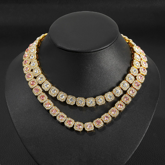 Blue Sapphire Iced Cuban Chain Necklace