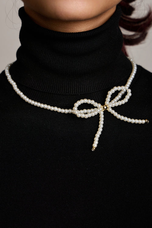 Pearl Bow Necklace